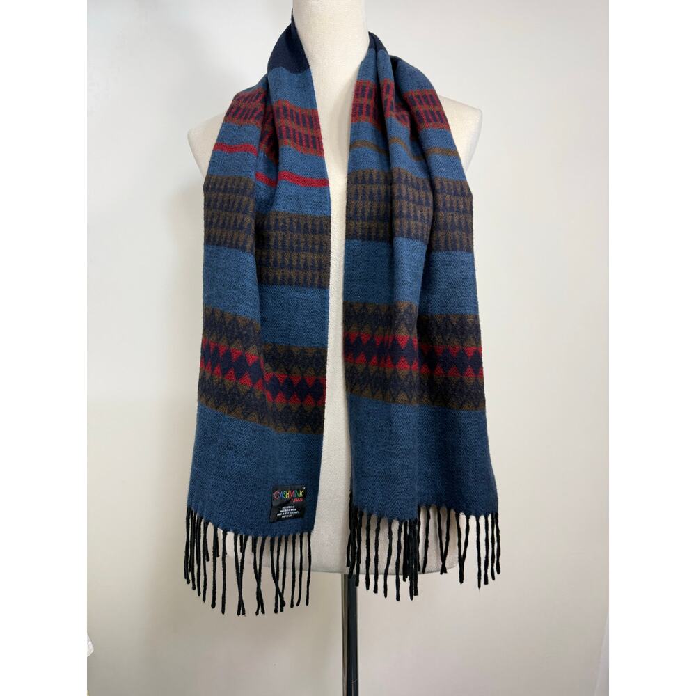 V. Fraas Cashmink Vintage Scarf West Germany Herringbone Stripe